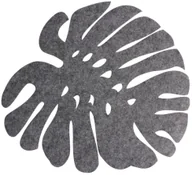 Obrusy i serwetki - UNIGLOB Podkładka filcowa na stół LIŚĆ 38 x 38 cm szara - miniaturka - grafika 1