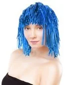 GoDan Peruka foliowa, niebieska - Dodatki do strojów karnawałowych - miniaturka - grafika 3