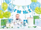 Baby shower i roczek - Party Deco Party Box - Imprezowe Pudełko - Zestaw dekoracji na roczek I'm no. 1 dla chłopca SET3-001 - miniaturka - grafika 1