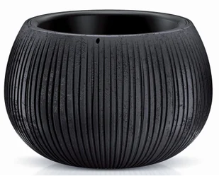 Prosperplast Doniczka Z Wkładem Beton Bowl 24 cm Czarna PPDKB240-B411 - Donice - miniaturka - grafika 2