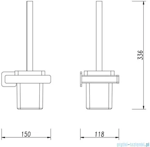 Omnires Nelson szczotka do Wc wisząca grafit NL80620GR - Wieszaki łazienkowe - miniaturka - grafika 2