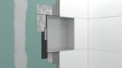 Półki łazienkowe - Hansgrohe XtraStoris Minimalistic Wnęka ścienna 30x30 cm stal szlachetna szczotkowana 56079800 - miniaturka - grafika 1