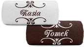Ręczniki - pat15.net Komplet małych ręczników haft TWOJE IMIĘ + ornament 50x100 1035 - miniaturka - grafika 1