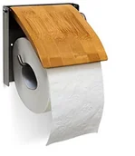Pozostałe kosmetyki - Relaxdays 10019179 uchwyt na papier toaletowy wys. x szer. x głęb.: 13,5 x 14,5 x 13,5 cm uchwyt na papier WC sedes rolkowe uchwyty na 1 rolka do montażu na ścianie z bambusa i jako obraz na ścianę ze 10019179 - miniaturka - grafika 1