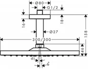 Deszczownice - Hansgrohe Raindance E Deszczownica 30x30 cm polerowany złoty optyczny 26250990 - miniaturka - grafika 1