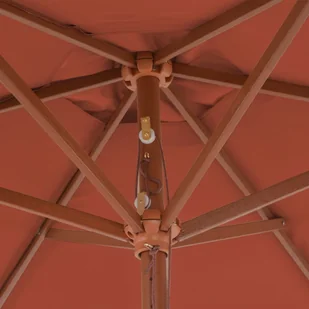 vidaXL Parasol ogrodowy na drewnianym słupku, 270 cm, terakota - Parasole ogrodowe - miniaturka - grafika 3