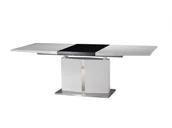 Stoły - Unique Vente Stół do jadalni rozkładany TRINITY - Stal nierdzewna i lakierowana na biało płyta MDF - miniaturka - grafika 1