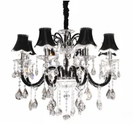 Lampy sufitowe - Lumina Deco Deco Żyrandol kryształowy DENICA BLACK W8 LDP 66249-8 BK) Deco LDP 66249-8 BK) - miniaturka - grafika 1