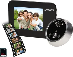 ORNO Elektroniczny wizjer do drzwi 3,5cala z dzwonkiem, podświetleniem nocnym, zoomem i funkcją nagrywania, bateryjny OR-WIZ-1102 OR-WIZ-1102 - Akcesoria do drzwi - miniaturka - grafika 4