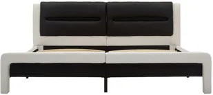 vidaXL Rama łóżka z LED, biało-czarna, sztuczna skóra, 120 x 200 cm - Łóżka - miniaturka - grafika 5