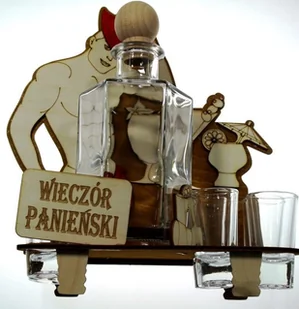Pigmejka Karafka na alkohol - Wieczór Panieński PIGMEJKA, 500 ml + 6 szt. kieliszków - Miseczki i talerzyki dla dzieci - miniaturka - grafika 2