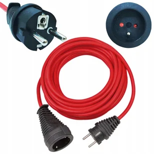 Przedłużacz Czerwony 5 M Kabel W Otulinie - Listwy zasilające - miniaturka - grafika 4