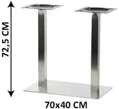 Inne meble biurowe - Stema SH Podstawa stolika podwójna SH-3003-1/S/6, (stelaż stolika), stal nierdzewna szczotkowana, nogi 6x6 cm SH-3003-1/S/6 - miniaturka - grafika 1