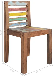 vidaXL Lumarko Krzesła stołowe, 4 szt., lite drewno z odzysku 326180 - Krzesła - miniaturka - grafika 9