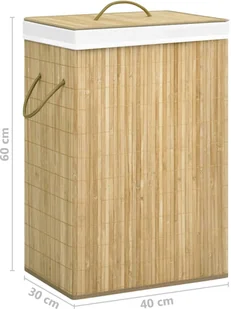 vidaXL Bambusowy kosz na pranie, 72 L vidaXL - Kosze na bieliznę - miniaturka - grafika 8