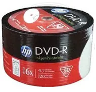 HP Hewlett-Packard Płyty DVD-R 4.7GB x16 WHITE FF InkJet Printable White 50 sztuk HPP1650 (HPP1650+) - Nośniki danych - miniaturka - grafika 2