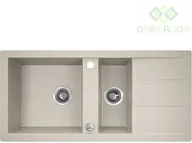 Zlewozmywaki - Laveo Barbados - zlewozmywak 1,5-komorowy z ociekaczem beż SBB 431T - miniaturka - grafika 1