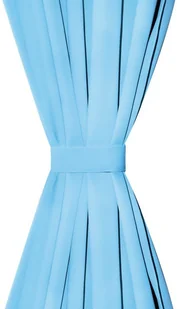 vidaXL Zasłony zaciemniające z kółkami, 2 szt., 135x175 cm, turkusowe - Zasłony - miniaturka - grafika 3