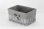 Kosze wiklinowe - CORSAN CORSAN Kosz wiklinowy SZARY z szarą wyściółką 27x17x11 cm 520E - miniaturka - grafika 1