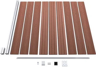 shumee Ogrodzenie WPC 4 panele kwadratowe 1 skośny 792x186 cm brąz - Akcesoria do urządzeń ogrodniczych - miniaturka - grafika 10