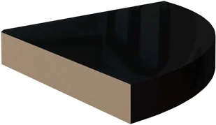 vidaXL vidaXL Narożne półki ścienne, 4 szt., połysk, czarne, 25x25x3,8cm, MDF - Półki do salonu - miniaturka - grafika 6