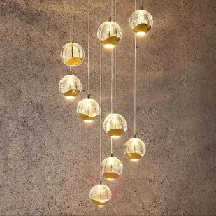 Lucande Lucande Hayley lampa wisząca LED 9-punktowa, złota - Lampy sufitowe - miniaturka - grafika 2