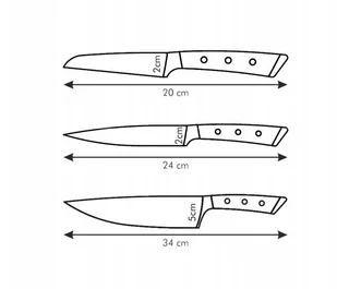 Tescoma Zestaw 3 kutych noży kuchennych AZZA azza3 - Noże kuchenne - miniaturka - grafika 4