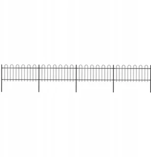 Vidaxl z zaokrąglonymi końcami, stalowe, 6,8x0,8 m, czarne - Ogrodzenia - miniaturka - grafika 2