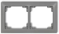 Klawisze i ramki - Karlik Deco Soft szary mat ramka 2-krotna 27DRSO-2 27DRSO-2 - miniaturka - grafika 1