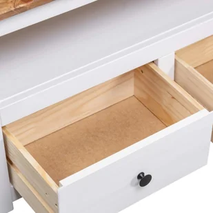 vidaXL Narożna szafka pod TV, biała, 93x55x49 cm, sosna, seria Panama - Szafki RTV - miniaturka - grafika 7