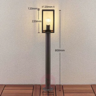 Lindby Lindby Filimon słupek oświetleniowy, szary, E27 - Lampy ogrodowe - miniaturka - grafika 9