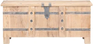 vidaXL Skrzynia, 90x40x40 cm, lite drewno akacjowe vidaXL - Pudła i pojemniki do przechowywania - miniaturka - grafika 5