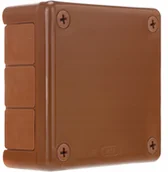 Puszki elektryczne i akcesoria - Puszka natynkowa hermetyczna brąz 98x98x42 IP55 - miniaturka - grafika 1