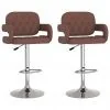vidaXL Stołki barowe, 2 szt., brązowe, sztuczna skóra - Taborety i hokery - miniaturka - grafika 25