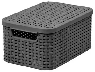 Curver Koszyk pojemnik z pokrywą S CURVER szary 205841 - Pojemniki biurowe - miniaturka - grafika 2