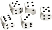 Akcesoria do gier planszowych - Kostki Do Gry Kości Białe Kostka 5 Sztuk 16MM - miniaturka - grafika 1