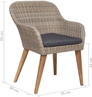 vidaXL Krzesła ogrodowe, 2 szt., polirattan i lite drewno akacjowe - Fotele i krzesła ogrodowe - miniaturka - grafika 7