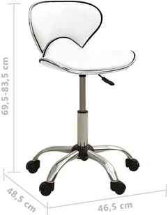 Fotel biurowy, krzesło biurowe VidaXL Taboret kosmetyczny, biały, sztuczna skóra 323673 VidaXL - Fotele i krzesła biurowe - miniaturka - grafika 6