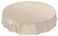 Obrusy i serwetki - ANRO Obrus ceratowy, zmywalny, wygląd lnu, beżowy, okrągły 140 cm (E01310-RU140) - miniaturka - grafika 1