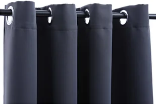 vidaXL Zasłony zaciemniające z metalowymi kółkami, 2 szt., antracytowe - Zasłony - miniaturka - grafika 4