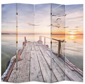 Parawany - vidaXL Składany parawan, 200x180 cm, motyw jeziora - miniaturka - grafika 1