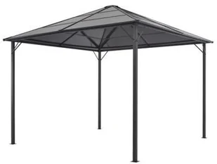 vidaXL Altana ogrodowa z zadaszeniem, 3 x 3 m, czarna - Pawilony ogrodowe - miniaturka - grafika 2