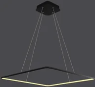 Lampy sufitowe - Mdeco LAMPA wisząca MDECO SLIM/000007/4000/B kwadratowa OPRAWA metalowa ramka LED 40W 4000K zwis czarny - miniaturka - grafika 1
