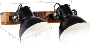 VidaXL Industrialna lampa ścienna, czarna, 45x25 cm, E27 320513  VidaXL - Lampy sufitowe - miniaturka - grafika 11