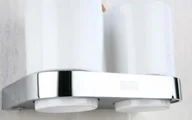 Wieszaki łazienkowe - Art Platino Liwio Uchwyt z dwoma szklankami, chrom LIW-56052 - miniaturka - grafika 1