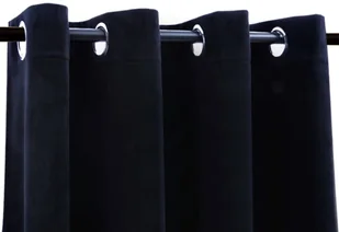 vidaXL Zasłona zaciemniająca z metalowymi kółkami, aksamit, czarna - Zasłony - miniaturka - grafika 4