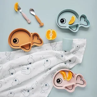 Done By Deer Talerzyk z Przyssawką Wally M blueocean-35474-0 - Miseczki i talerzyki dla dzieci - miniaturka - grafika 5