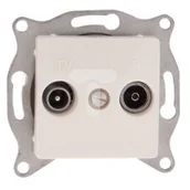 Gniazdka elektryczne - Legrand Gniazdo ścienne CARIVA TV-RD końcowe Podwójne 773733 krem - miniaturka - grafika 1