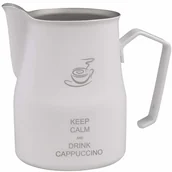 Dzbanki i imbryki - Motta Metallurgica dzbanek do spieniania mleka biały Keep Calm 500 ml 3489 - miniaturka - grafika 1