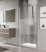 Ścianki i drzwi prysznicowe - Novellini Young Plus 1B Drzwi prysznicowe wnękowe 92-96x200 cm profile chrom szkło przezroczyste YPLUS1B92-1K - miniaturka - grafika 1